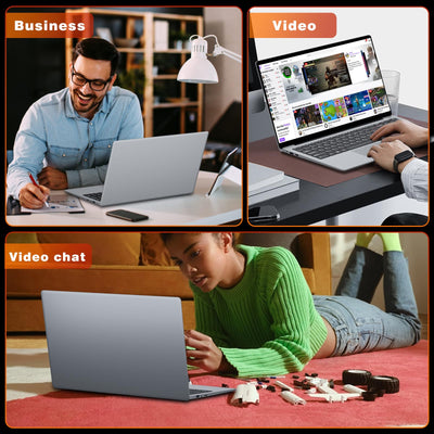 Laptop 15,6 Zoll, Celeron N4000 Prozessor, Laptop 8GB LPDDR4 RAM 256GB SSD, Notebook 180° Flip Schermo FHD 1080P, USB3.0, Mini HDMI, TF-Kartensteckplatz, WiFi, BT4.2, Unterstützt SSD-Erweiterung 1TB