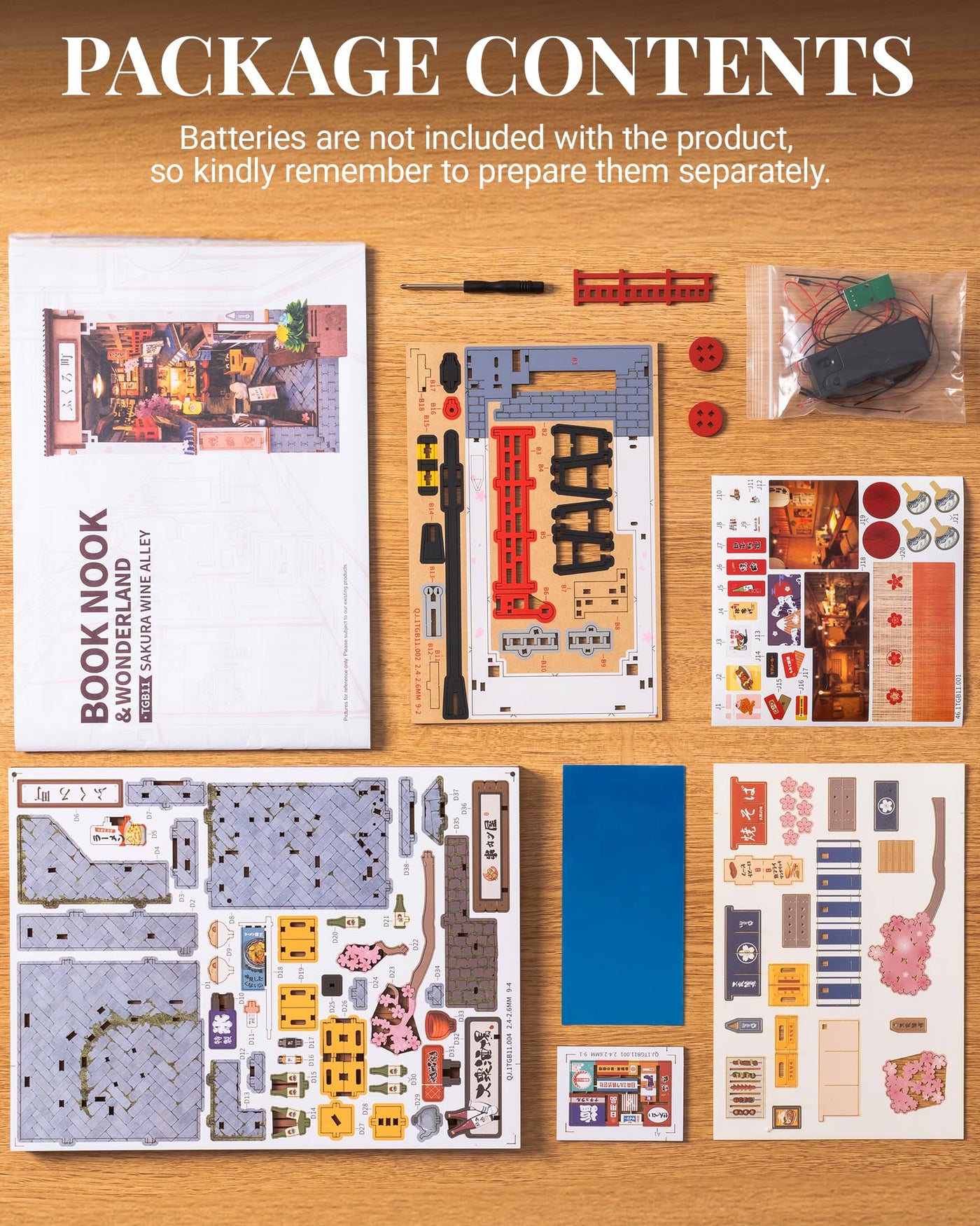 ROBOTIME Book Nook Kit Sakura Wine Alley, DIY Booknook Diorama 3D Puzzle Miniatur Haus, Modellbausatz Geschenke für Erwachsene Teenager, Bücherregal Deko