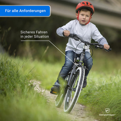 Bergsteiger Kansas 20, 24 Zoll Kinderfahrrad, geeignet für 6, 7, 8, 9, 10, 11 Jahre, Shimano 6 Gang-Schaltung, Mountainbike mit Weißwandbereifung, Jungen-Fahrrad, Mädchen-Fahrrad