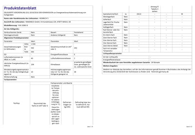 Heinrich´s freistehender Kühlschrank 242L, Vollraumkühlschrank, LED-Beleuchtung, Standkühlschrank mit 5Glasablagen+1Gemüsefach+4 Türablagen, Türanschlag wechselbar, leise 40dB, (inox)