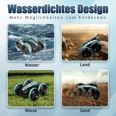 AmazeFun Amphibisches Ferngesteuertes Auto, Gestensensor 4WD Ferngesteuertes Off-Road Spielzeugauto für Kinder, 360 Grad Drehbares 4,5,6,7,8 + Jahre alte Kindergeschenke