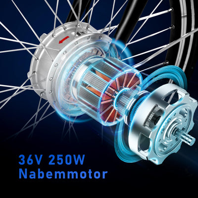 SAXONETTE E Bike Klapprad 20 Zoll mit Rücktrittbremse und nabenschaltung, E Fahrrad Herren mit Nabenmotor 36V 7.8Ah Akku, 80KM Lange Range, Elektrofahrrad Pedelec 25 km/h für Herren Damen