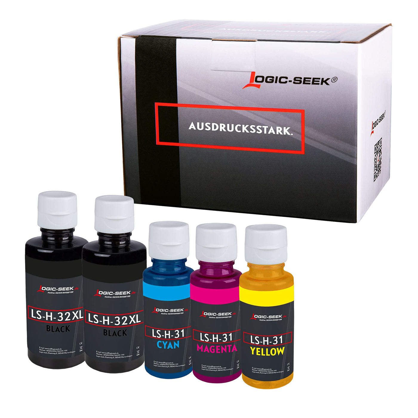 Logic-Seek Druckertinte kompatibel für HP 31 32XL passend für Smart Tank 7305 7005 Smart Tank Plus 570 555 5105 559 315 Smart Tank 7306 7605 7006 (5er Set)