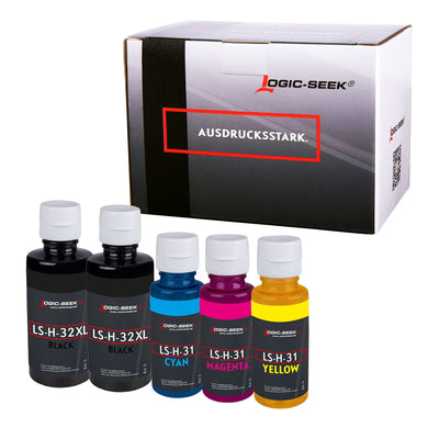 Logic-Seek Druckertinte kompatibel für HP 31 32XL passend für Smart Tank 7305 7005 Smart Tank Plus 570 555 5105 559 315 Smart Tank 7306 7605 7006 (5er Set)