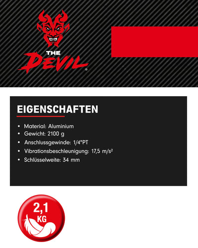 KS Tools THE DEVIL Schlagschrauber Druckluft 515.1200 I Druckluft Schlagschrauber mit praktischem Umschalthebel L/R I Hochleistungs-Doppel-Hammer-Schlagwerk