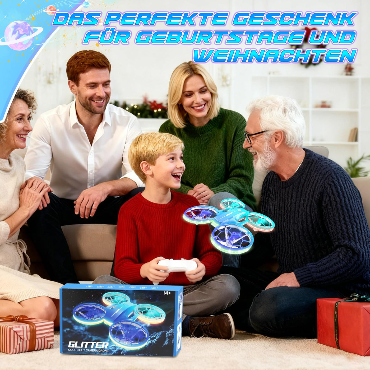 Charmofun Mini Drohne für Kinder, Drone kinder mit 360° Flips, Indoor Outdoor RC Drone mit 4 LED-Licht, 3 Akku, RC Flugzeug Quadrocopter Geschenke für Jungen ab 6 + Jahre und Anfänger
