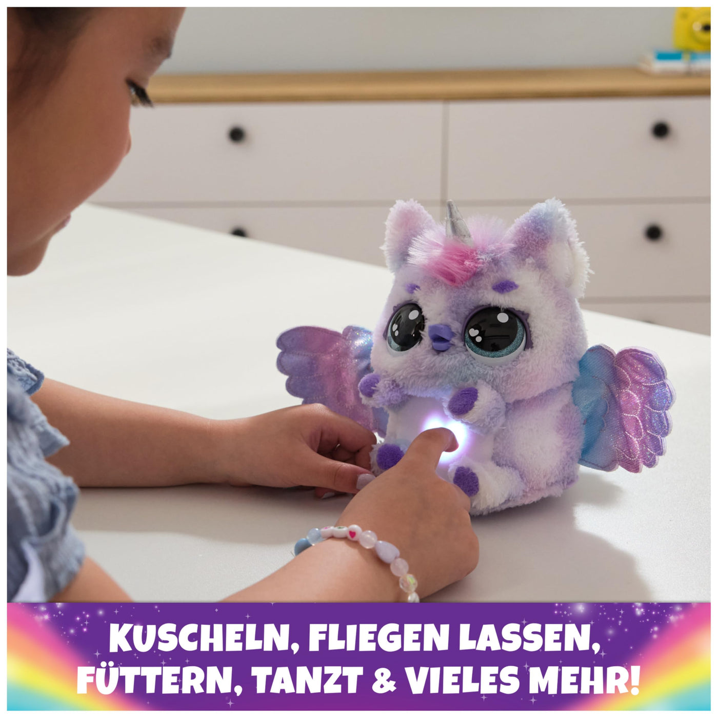 Hatchimals Alive Mystery Ei Pufficorn - magisches selbstschlüpfendes Ei ca. 25 cm groß mit interaktivem Überraschungs-Plüschtier, für Kinder ab 5 Jahren