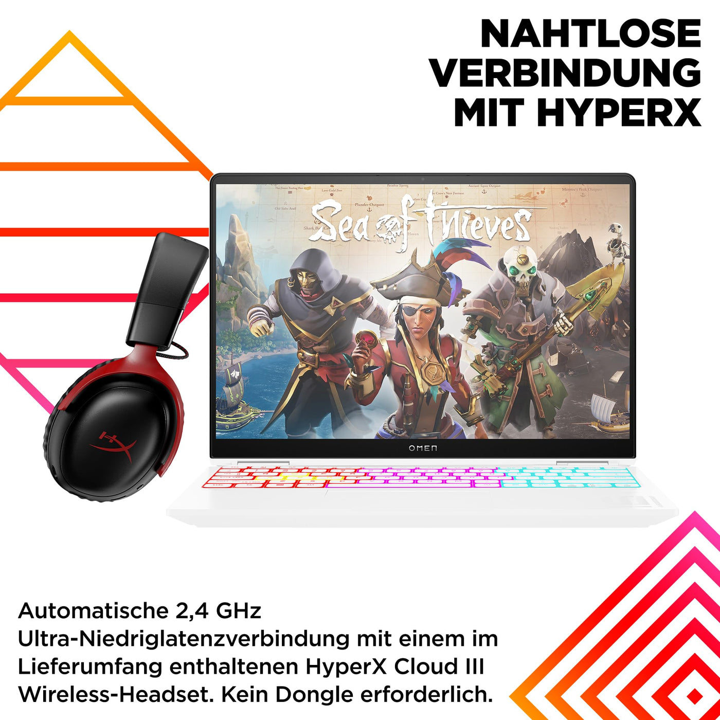 HP OMEN Transcend Gaming Laptop, 14 Zoll 2,8K OLED 120Hz, Intel Core Ultra 7 155H, 16 GB DDR5 RAM, 1 TB SSD, NVIDIA GeForce RTX 4060 (8GB), QWERTZ, Windows 11, Weiß inkl. HyperX Cloud III Wireless