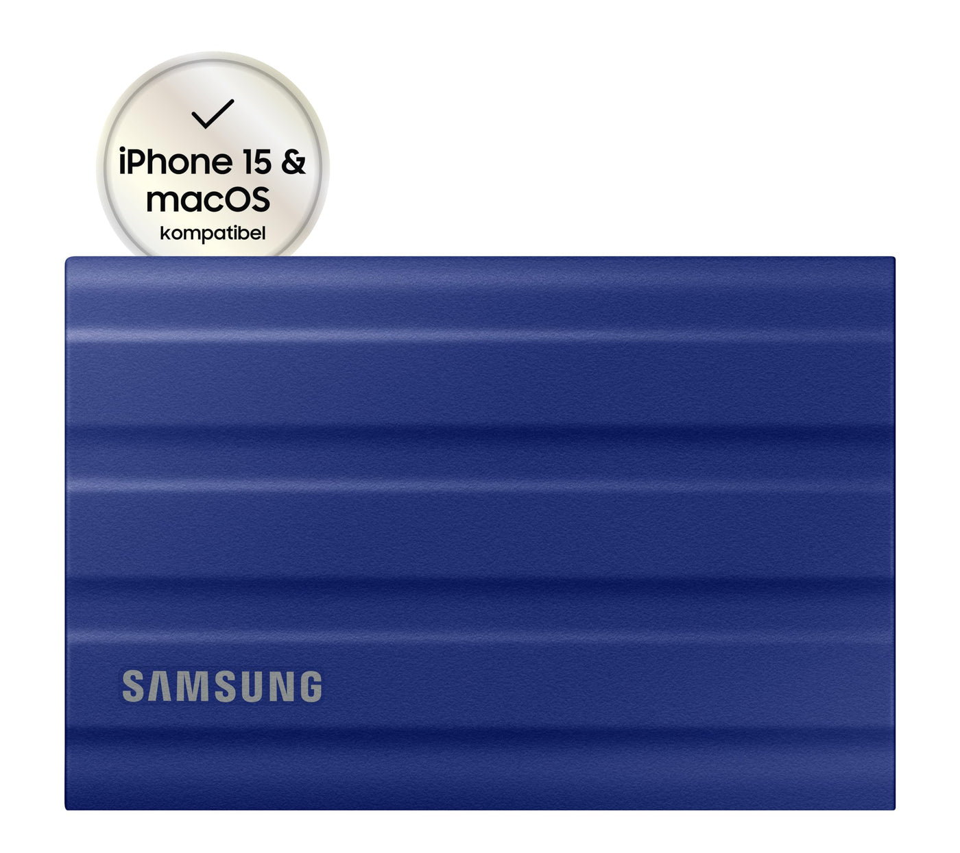 Samsung Portable SSD T7 Shield, 1 TB, USB 3.2 Gen.2, 1.050 MB/s Lesen, 1.000 MB/s Schreiben, Robuste externe Festplatte Outdoor für Mac, PC und Smartphone, Blau, MU-PE1T0R/EU