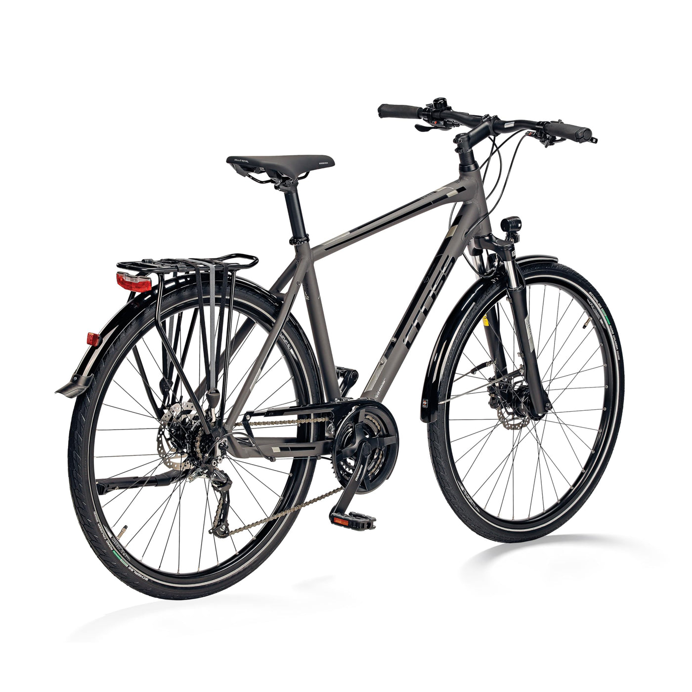 Airtracks 28 Zoll Herren Trekking Fahrrad TRAVEL Gent Trekkingbike Trekkingrad City Bike 24 x Gang Shimano Altus RD-M2000 SGS - Grau Matt - Rahmenhöhen 48cm 52cm 56cm - (52cm (Körpergröße 165-175cm))
