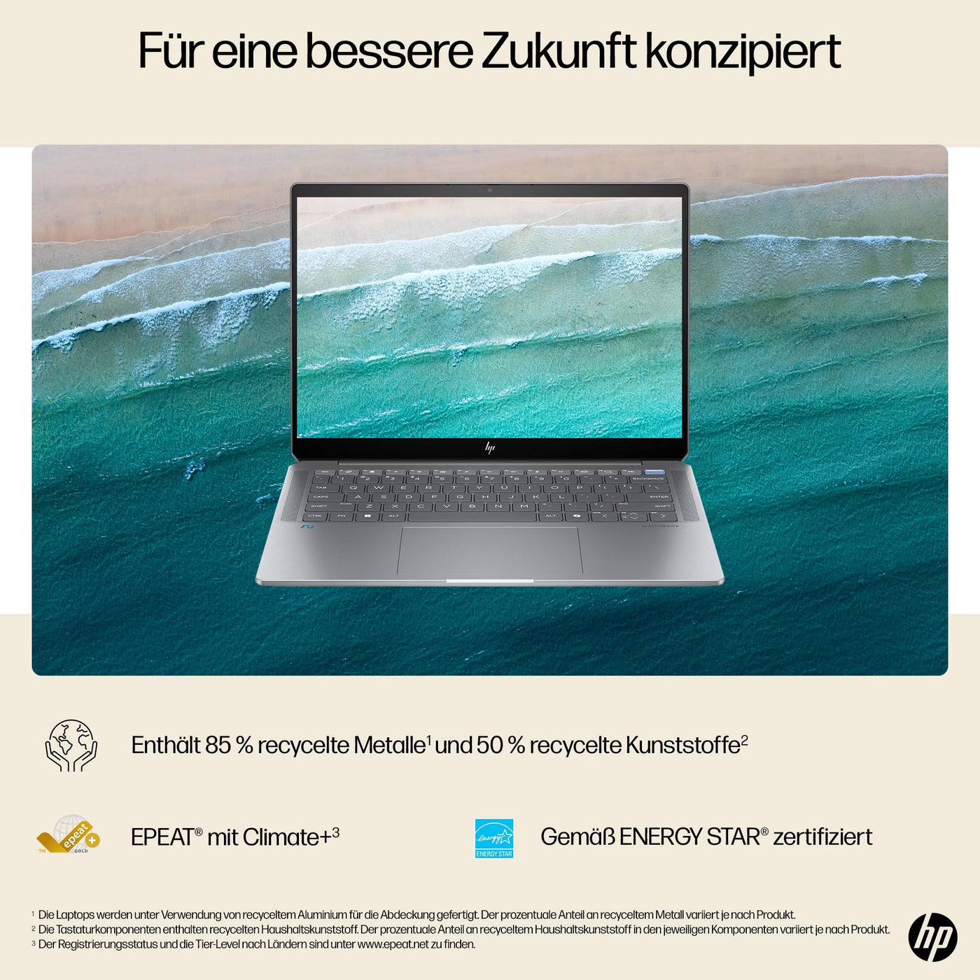 HP OmniBook Ultra 14-fd0094ng AMD Ryzen AI 9 365 Laptop 35,6 cm (14") Touchscreen 2.2K 16 GB LPDDR5x-SDRAM 1 TB SSD Wi-Fi 7 (802.11be) Windows 11 Home Grau
