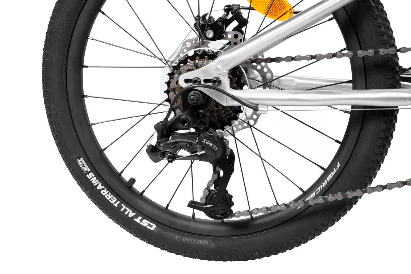 FabricBike Terra - Alu Mountainbike Jugendfahrrad 20 Zoll ab 6, 7 und 8 Jahre, 7-Gang-Schaltung, Scheibenbremse, Federgabel, Kinder Fahrrad (Polished)