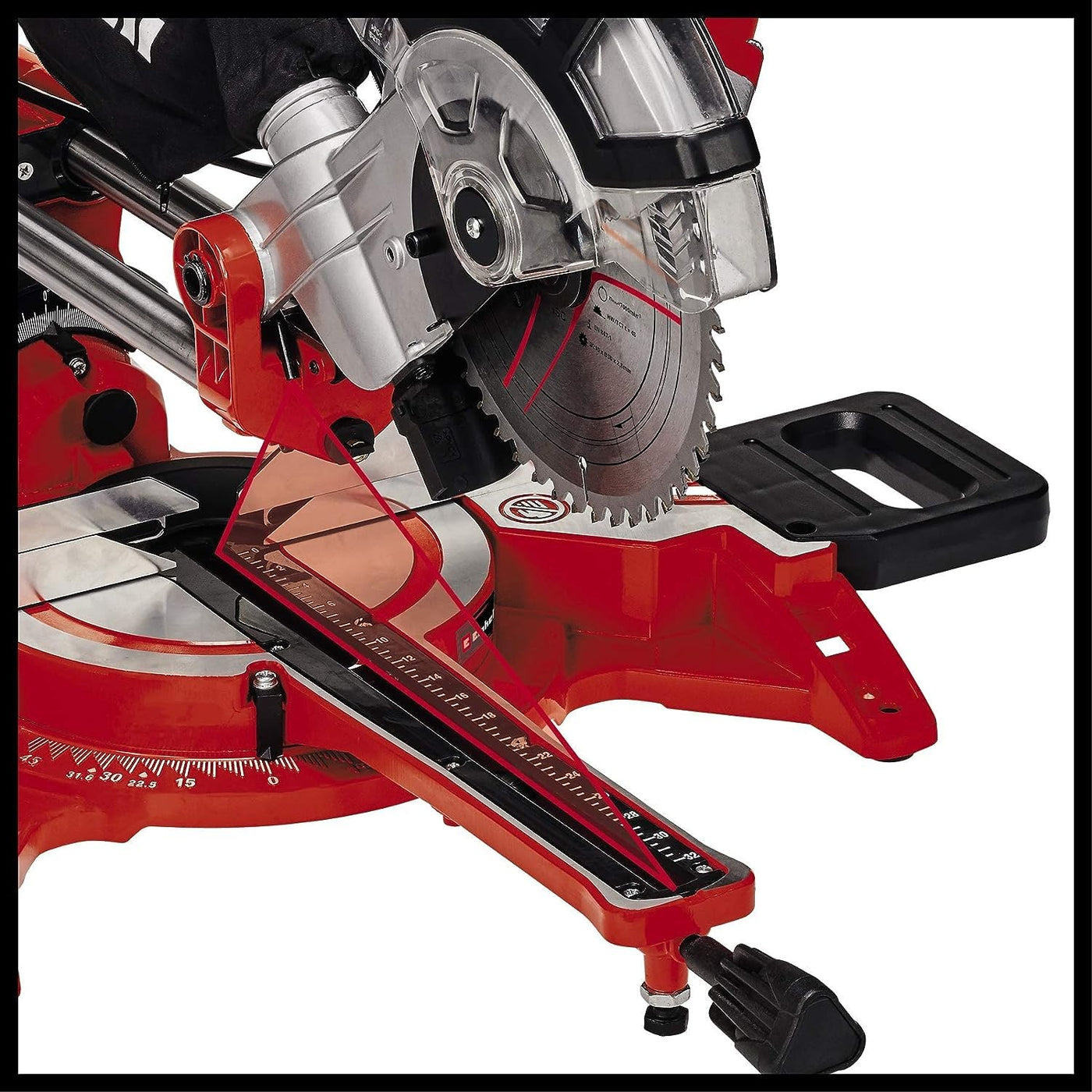 Einhell Zug-Kapp-Gehrungssäge TC-SM 2131/2 Dual (1800 W, max. 62 mm x 310 mm Schnitttiefe/-breite, Ø 210 mm Sägeblatt, beidseitig neigbarer Sägekopf, Zugfunktion, Laser)