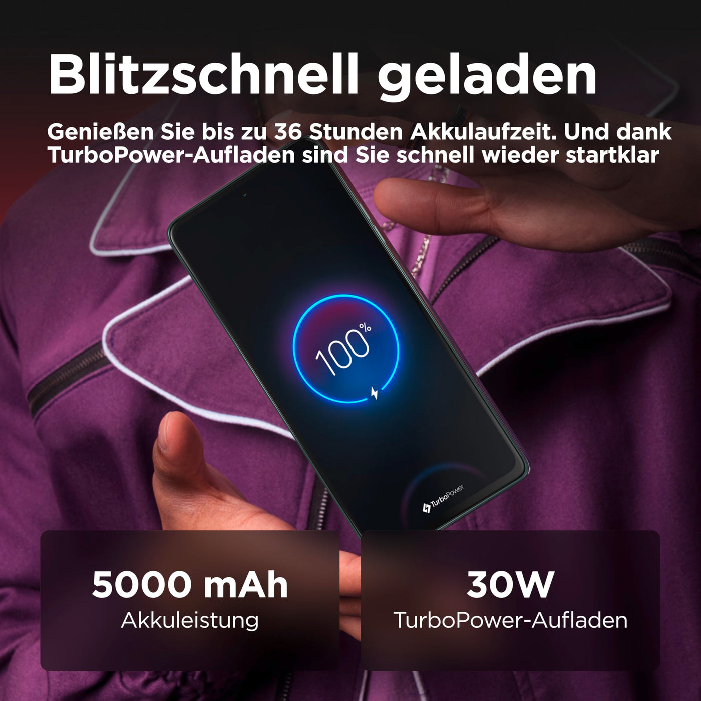 Motorola Moto g75 5G Smartphone (6,78"-FHD+-Display, 50-MP-Kamera, 8/256 GB, 5000 mAh, Android 14) Succulent Green (Veganes Kunstleder), inkl. Schutzcover [Exklusiv bei Amazon]