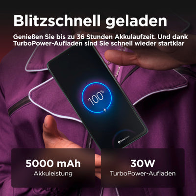 Motorola Moto g75 5G Smartphone (6,78"-FHD+-Display, 50-MP-Kamera, 8/256 GB, 5000 mAh, Android 14) Succulent Green (Veganes Kunstleder), inkl. Schutzcover [Exklusiv bei Amazon]