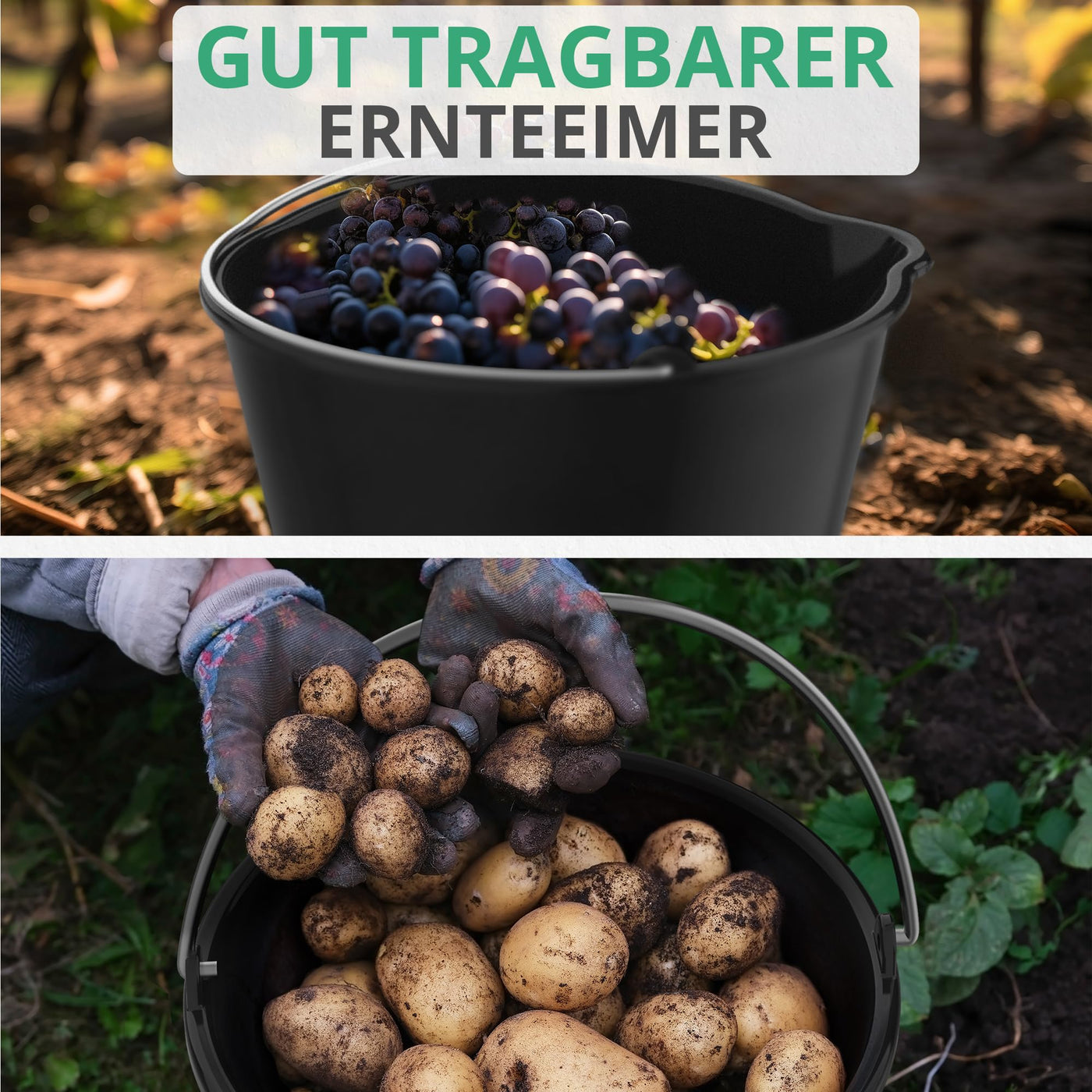 2X Oramics 20L Eimer mit Ausguss Tülle – Baueimer Kübel für Zement und Mörtel – Stabiler Wassereimer mit Skala für Haushalt, Garten, Baustellen und Landwirtschaft (2X 20 Liter Mörteleimer)