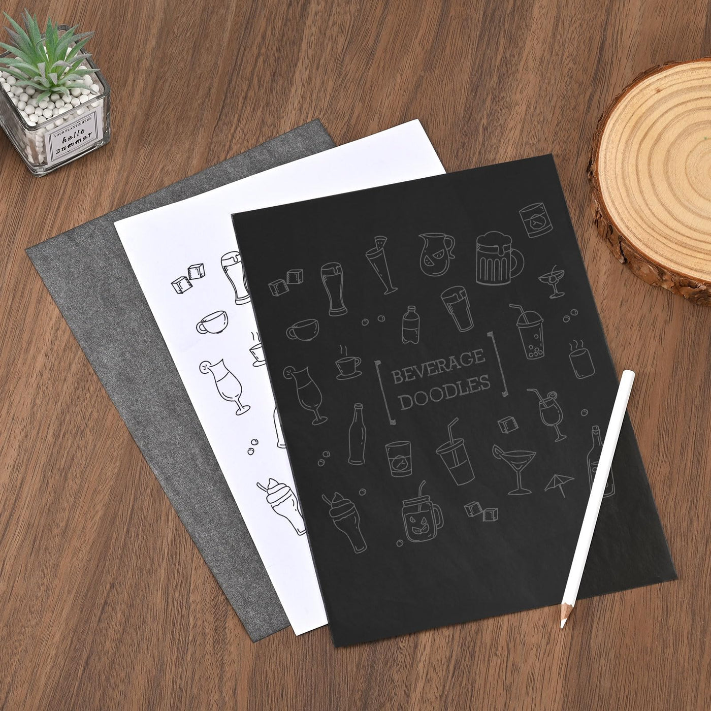 100 Blatt Transfer- und Kopierpapier, A4 Black Carbon pauspapier für holz, kohlepapier zum nachzeichnen, graphitpapier, durchschreibepapier, 21 x 29,7 cm