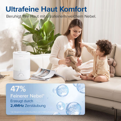 LEVOIT Top-Fill Luftbefeuchter 3L mit Nachtlicht, 360°Drehbare Düse, Spülmaschinenfest Humidifier, Leiser Raumluftbefeuchter, 25H Aroma Diffuser für Schlafzimmer Kinderzimmer Pflanzen Baby