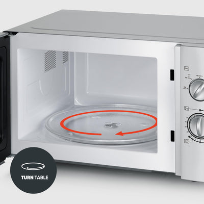 SEVERIN Mikrowelle 28L (Extra groß), Mikrowellengerät zum Auftauen und Erhitzen, Mikrowelle mit Drehteller für gleichmäßige Wärmeverteilung, 900W, Silber, MW 7772