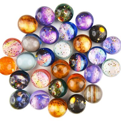 30 Stück Flummi Planeten, Flummies für Kinder, 32mm Flummis Kindergeburstag Mitgesbel Give aways Schultüte füllung Partygeschenke Gastgeschenk Gummiball Kinder Groß Set Pinata Adventskalender füllung