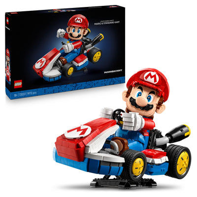 LEGO Super Mario: Mario Kart: Mario & Standard-Kart – Nintendo Figur und baubares Auto für Gaming-Fans – Sammlerstück für Erwachsene Gamer und Fans von Videospielen 72037