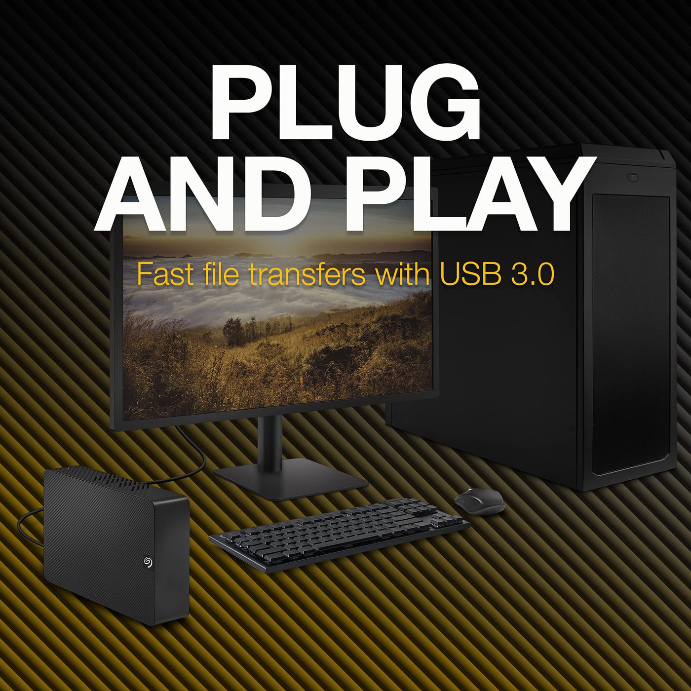 Seagate Expansion Desktop 20TB externe Festplatte, 3.5 Zoll, USB 3.0, PC & Notebook, inkl. 2 Jahre Rescue Service, Modellnr.: STKP20000400