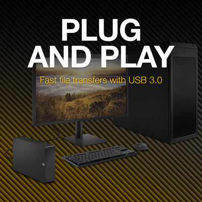 Seagate Expansion Desktop 20TB externe Festplatte, 3.5 Zoll, USB 3.0, PC & Notebook, inkl. 2 Jahre Rescue Service, Modellnr.: STKP20000400