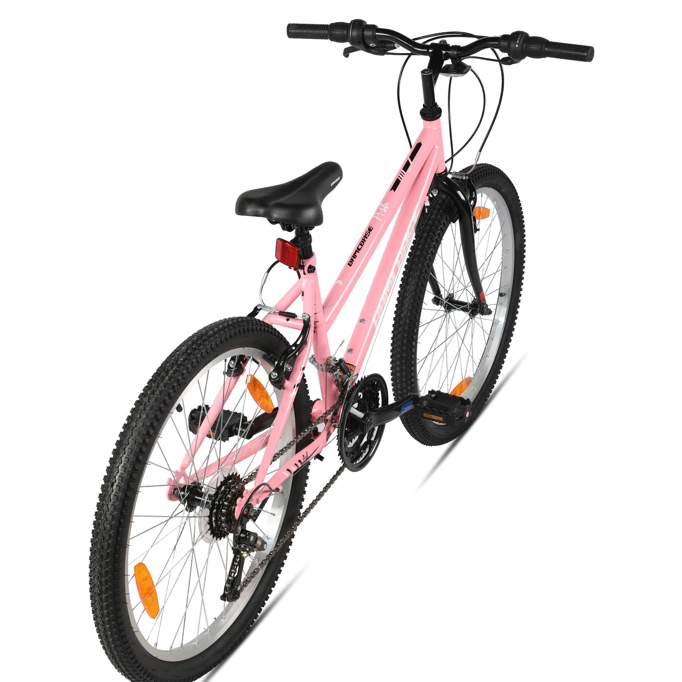 HILAND 26 Zoll Damen Mountainbike, Fahrrad für Mädchen & Frauen, 18-Gang MTB Fahrrad mit V-Bremse vorne & hinten, Robuster Stahlrahmen Mountainbike, Rosa