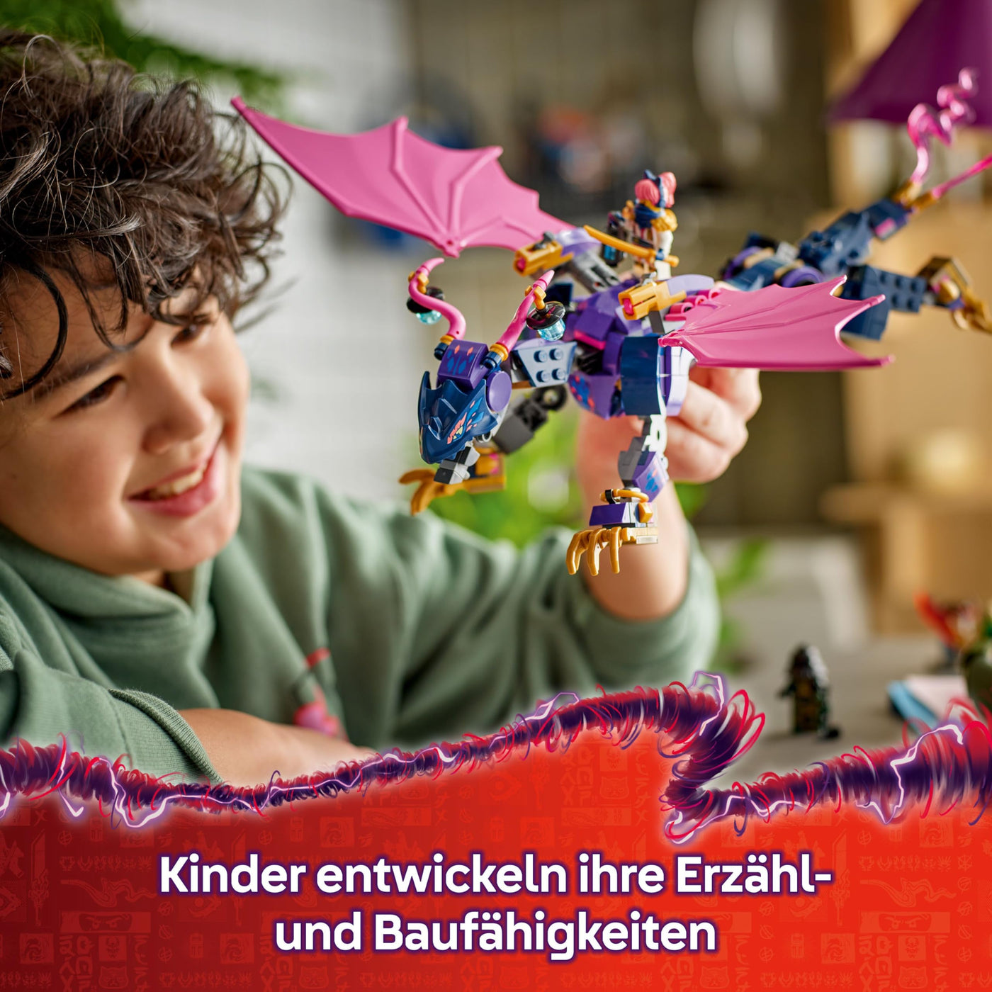 LEGO NINJAGO Rontu der Meisterdrache -Bewegliche Drachen-Figur mit Shootern - 4 Minifiguren, inkl. Lloyd, Sora & Wyldfyre - Ninja-Spielzeug für Kinder - Geschenk für Jungen ab 7 Jahren - 71842