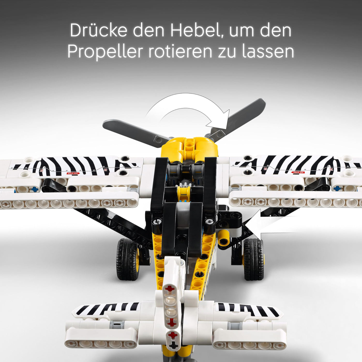 LEGO Technic Propellerflugzeug, Baubares Flugzeug Spielzeug für Kinder, Geschenk für Jungen und Mädchen ab 8 Jahren, Modellflugzeug mit drehendem Propeller und 4-Zylinderkolbenmotor 42198