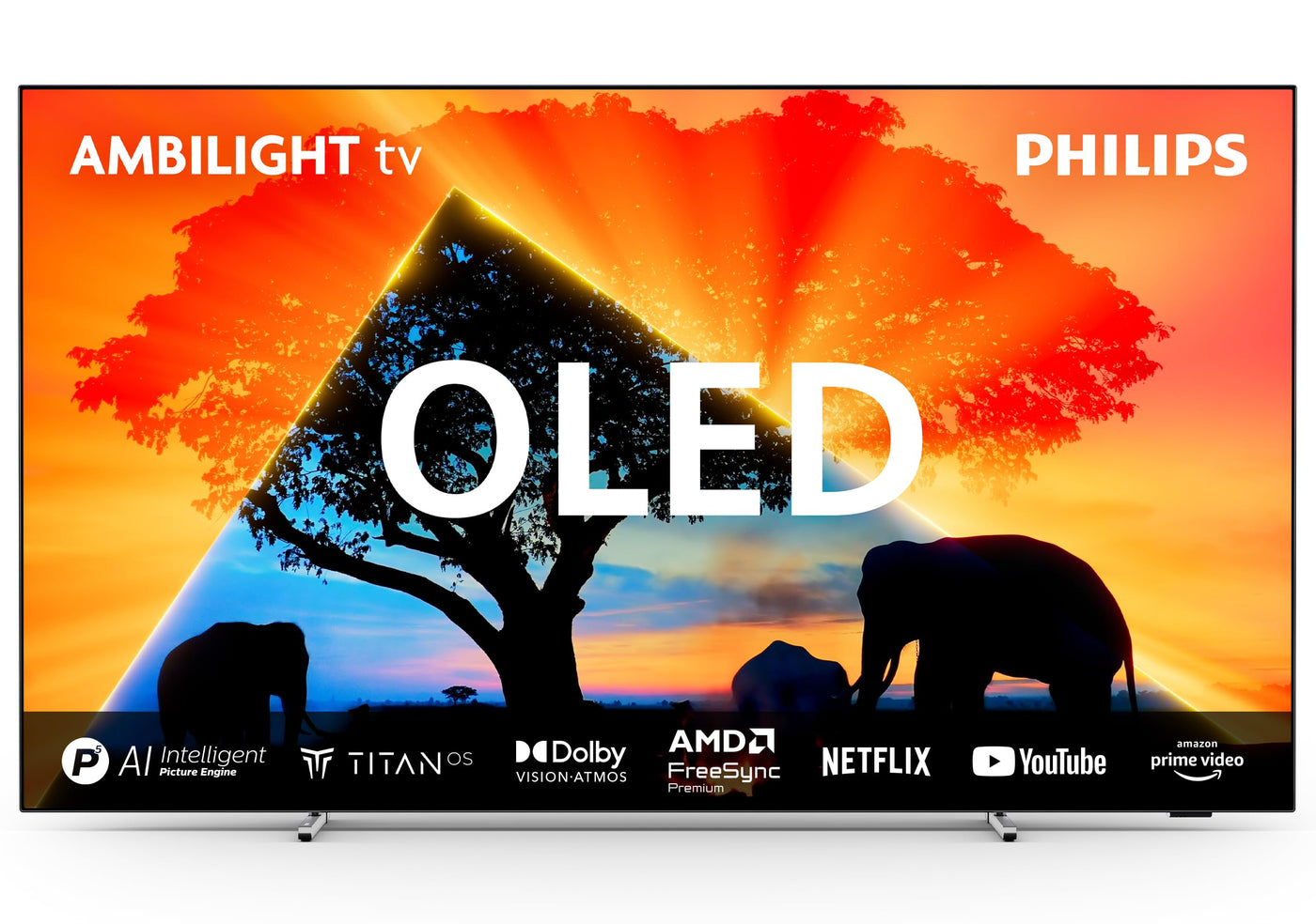 Philips Ambilight 55OLED759 4K OLED Smart TV - 55-Zoll Display mit P5 AI Perfect Picture Ultra HD, Titan OS, Dolby Vision und Dolby Atmos, Funktioniert mit Alexa und Google Sprachassistent