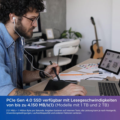 WD Blue SN580 NVMe SSD 500 GB (PCIe Gen4 x4, bis zu 4.000 MB/s Lesen, M.2 2280, nCache 4.0-Technologie) Blau