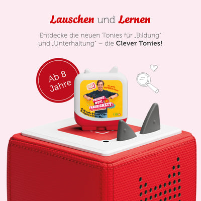 tonies Clever 4er Set Checker Tobi für Deine Toniebox, Wissens-Hörspiel für Kinder ab 8 Jahren, Spielzeit ca. 223 Minuten