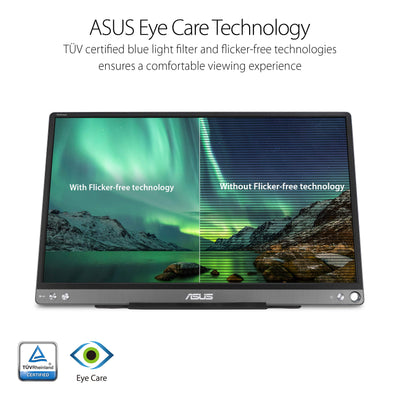 ASUS ZenScreen 15,6" 1080P FHD Laptop Monitor (MB16ACE), IPS USB-C und USB 3.0, Reisemonitor, Smart Cover, externer Monitor für Laptop und (Generalüberholt)