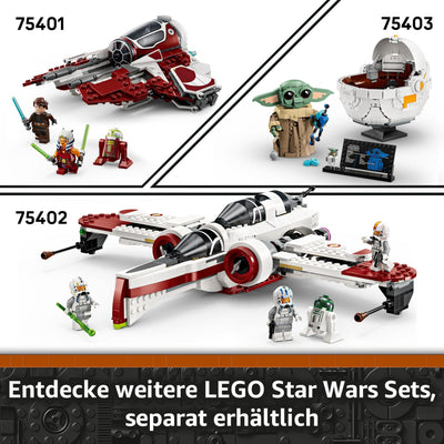 LEGO Star Wars 75410 Mandos und Grogus N-1 Starfighter Spielzeug mit The Mandalorian, Grogu & R5-D4 Minifiguren, inkl. baubare Zapfsäule, Sternenschiff Starterset für Jungen und Mädchen ab 4 Jahren
