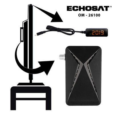 Echosat OM-26100 Mini Sat Receiver -DVB S/S2 Satelliten Receiver ✓Full HD ✓1080 P ✓HDMI ✓2 x USB 2.0 ✓HDTV [Digital Satelliten Receiver] (Astra Hotbird Türksat )-Schwarz
