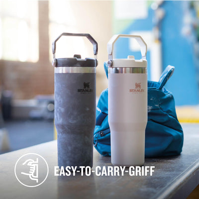 Stanley IceFlow Flip Straw Trinkflasche mit Strohhalm 0.89L - Thermosflasche Hält 12+ Stunden Kalt - Auslaufsicher - Trinkflasche Sport - Wasserflasche BPA Frei - Spülmaschinenfest - Rose Quartz