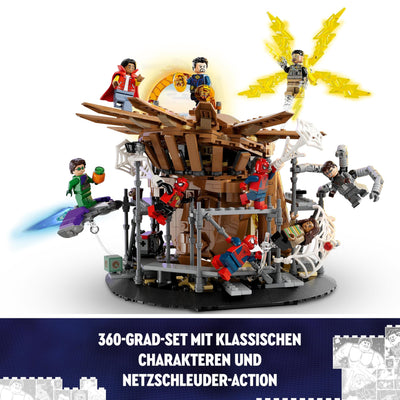 LEGO 76261 Marvel Spider-Mans großer Showdown, Spider-Man: No Way Home-Set mit 3 Peter Parker-Minifiguren sowie Green Goblin, Electro, Sandman, Ned, Doctor Strange und MJ, Sammlermodell
