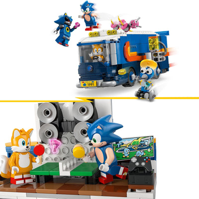 LEGO Sonic The Hedgehog Team Sonics Kommando-Truck - Interaktives Spielzeug mit ATV-Auto und 5 Minifiguren mit Tails - Kreatives Geschenk für Jungen, Mädchen und Gamer Fans ab 8 Jahren - 77006
