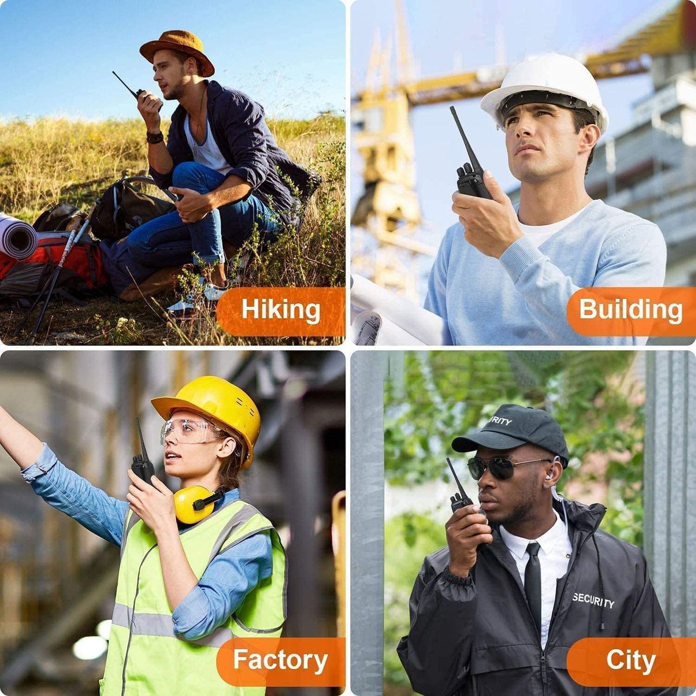 Walkie Talkie 16 KanäLe CTCSS/DCS FM, 1500 MAh Batterie, Max. GespräChsreichweite 5 Km, ProfifunkgeräT Mit Freisprecheinrichtung