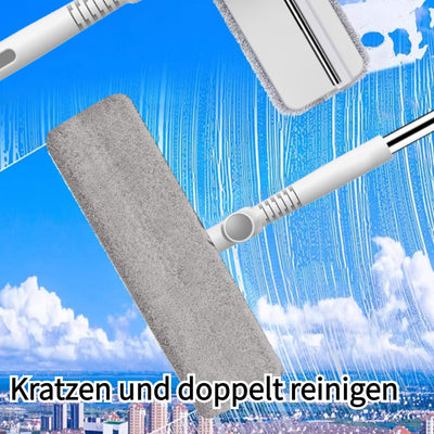 Shakub Fensterwischer 80-134cm mit Silikonabzieher & Mikrofaserschrubber 180°Drehbar,Abnehmbar Fensterabzieher Breite 26cm für Bad, Dusche, Glas, Spiegel, Auto(Ohne Düse 134x26cm)