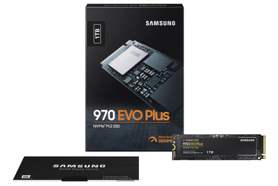 Samsung 970 EVO Plus NVMe M.2 SSD, 1 TB, PCIe 3.0, 3.500 MB/s Lesen, 3.200 MB/s Schreiben, Interne SSD für Gaming und Grafikbearbeitung, MZ-V7S1T0BW