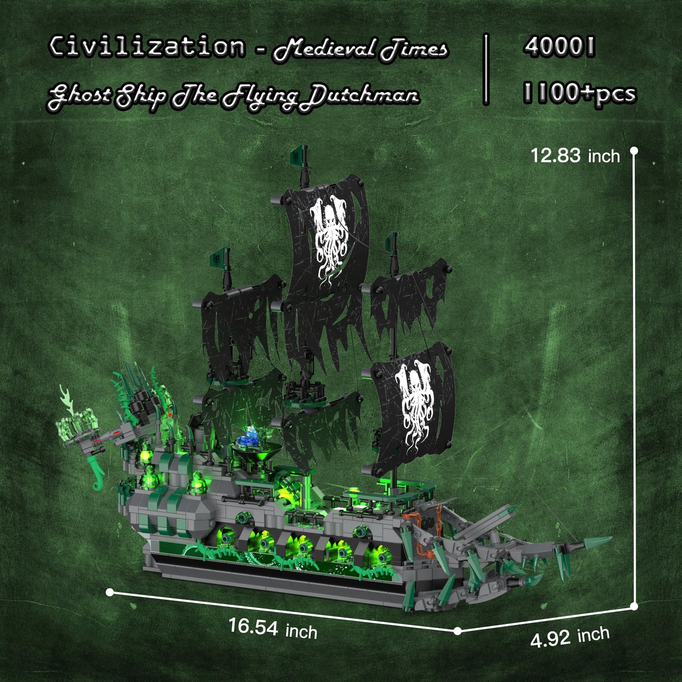 JMBricklayer Piratenschiff Bausteine, 40001 Flying Dutchman Piratenschiff Klemmbausteine, Segelschiff Modellbausatz, Schiff Spielzeug Geschenke für Erwachsene und Jungen