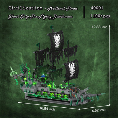 JMBricklayer Piratenschiff Bausteine, 40001 Flying Dutchman Piratenschiff Klemmbausteine, Segelschiff Modellbausatz, Schiff Spielzeug Geschenke für Erwachsene und Jungen