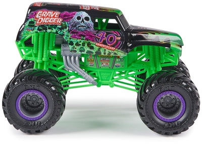 Monster Jam, Grave Digger Monster Truck, detailreiches Metall-Spritzguss-Fahrzeug zum Spielen und Sammeln im Maßstab 1:24, klassisches Farb-Schema, Spielzeug für Kinder ab 3 Jahren