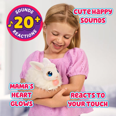Little Live Pets Mama Surprise Häschen, Mama Häschen zum Füttern & Pflegen – bekommt 3 Babys, Interaktives Spielset mit Mama Häschen & Stall, 20+ Geräusche & Reaktionen, Accessoires zum Stylen