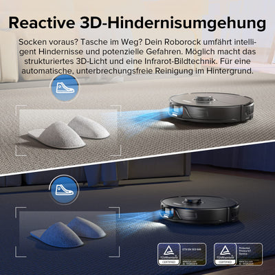 roborock S8 Saugroboter mit Doppelbürste & 6000Pa & 3D strukturierte leichte Hindernisvermeidung Staubsauger Roboter Kompatibel mit Alexa für Tierhaare (Upgrade S7)
