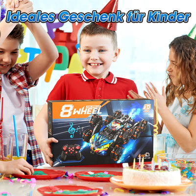 Ferngesteuertes Auto, Ferngesteuertes Auto ab 3 4 5 6 7 8 9 10 Jahre Kinder, 8WD Stunt und Handsteuerung, RC Drift Car mit LED Licht, Musik und Spray, RC Spielzeug Geschenk ab 3-12 Jahre Junge