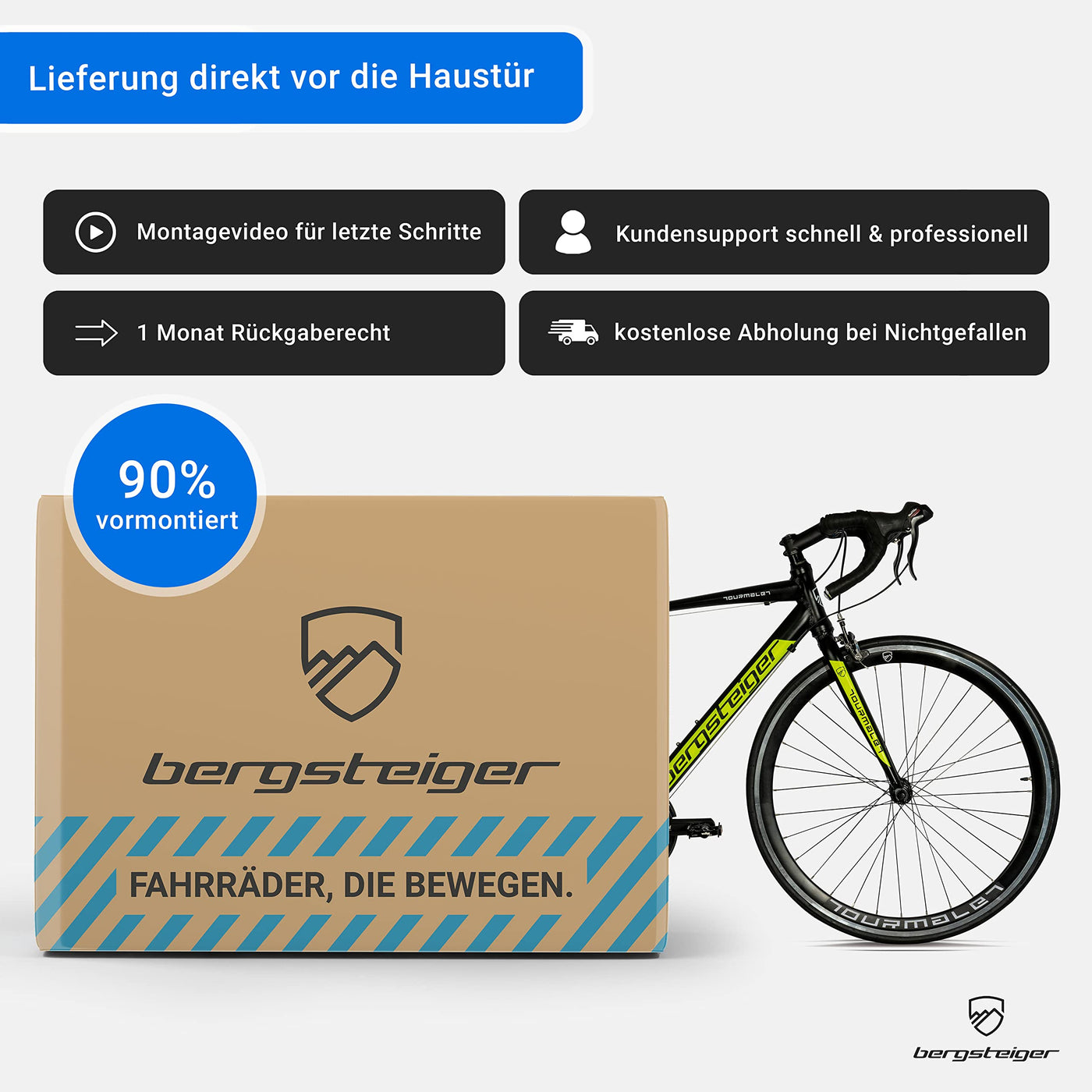 Bergsteiger Tourmalet 28 Zoll Rennrad, Aluminium Gravelbike mit Shimano 14 Gang-Schaltung, Gewicht nur 11 kg, Gravel Bike geeignet für Herren & Damen ab 170 cm