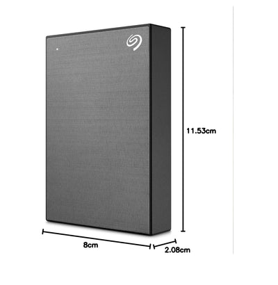 Seagate One Touch 5TB tragbare externe Festplatte, Hardwareverschlüsselung mit Kennwortzugriff, PC, Notebook & Mac, USB 3.0, Space Gray, inkl. 2 Jahre Rescue Service, Modellnr.: STKZ5000404
